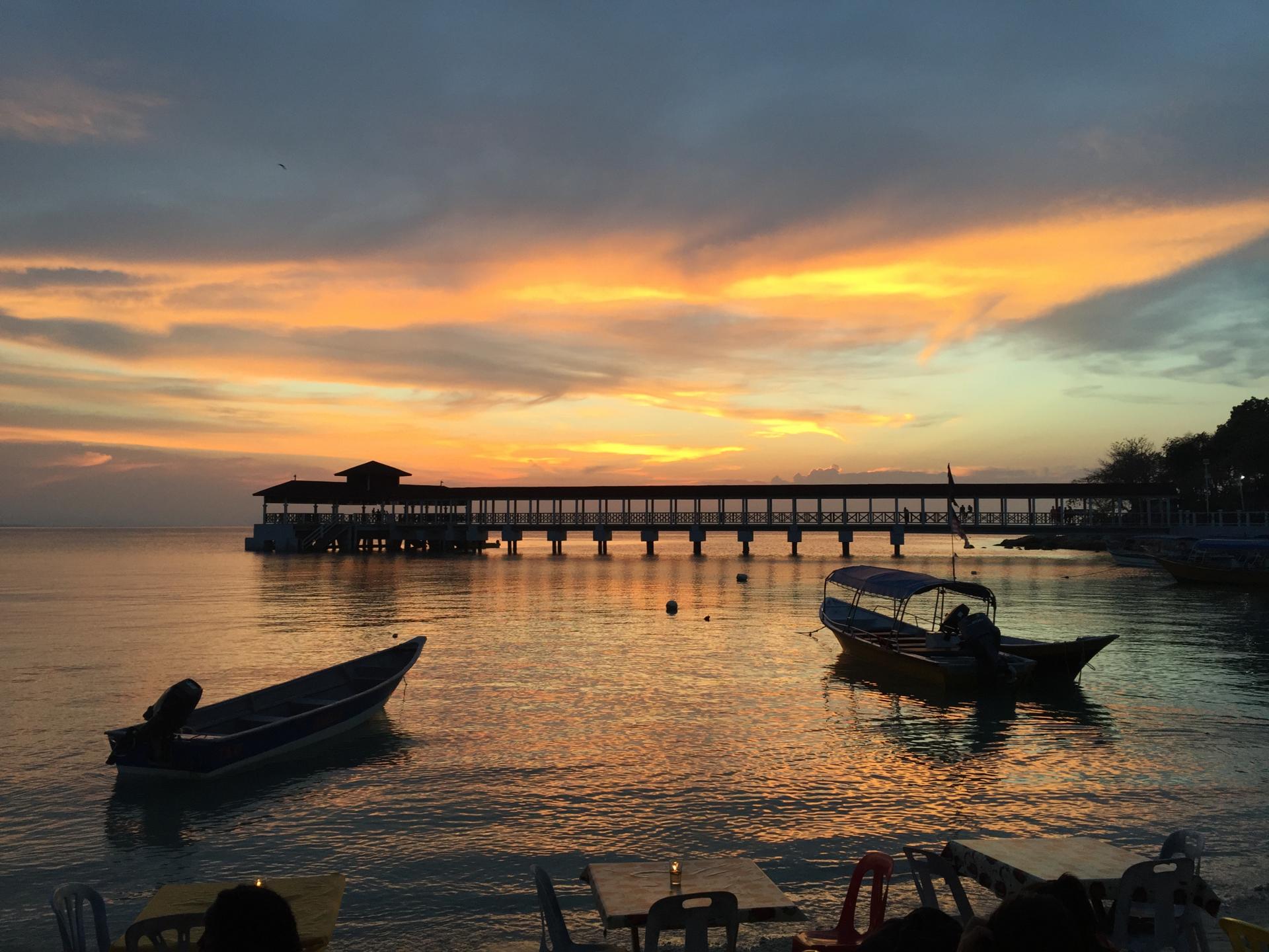 Notre premier coucher de soleil, Perhentian Island Kecil, Malaisie, Mars 2016
